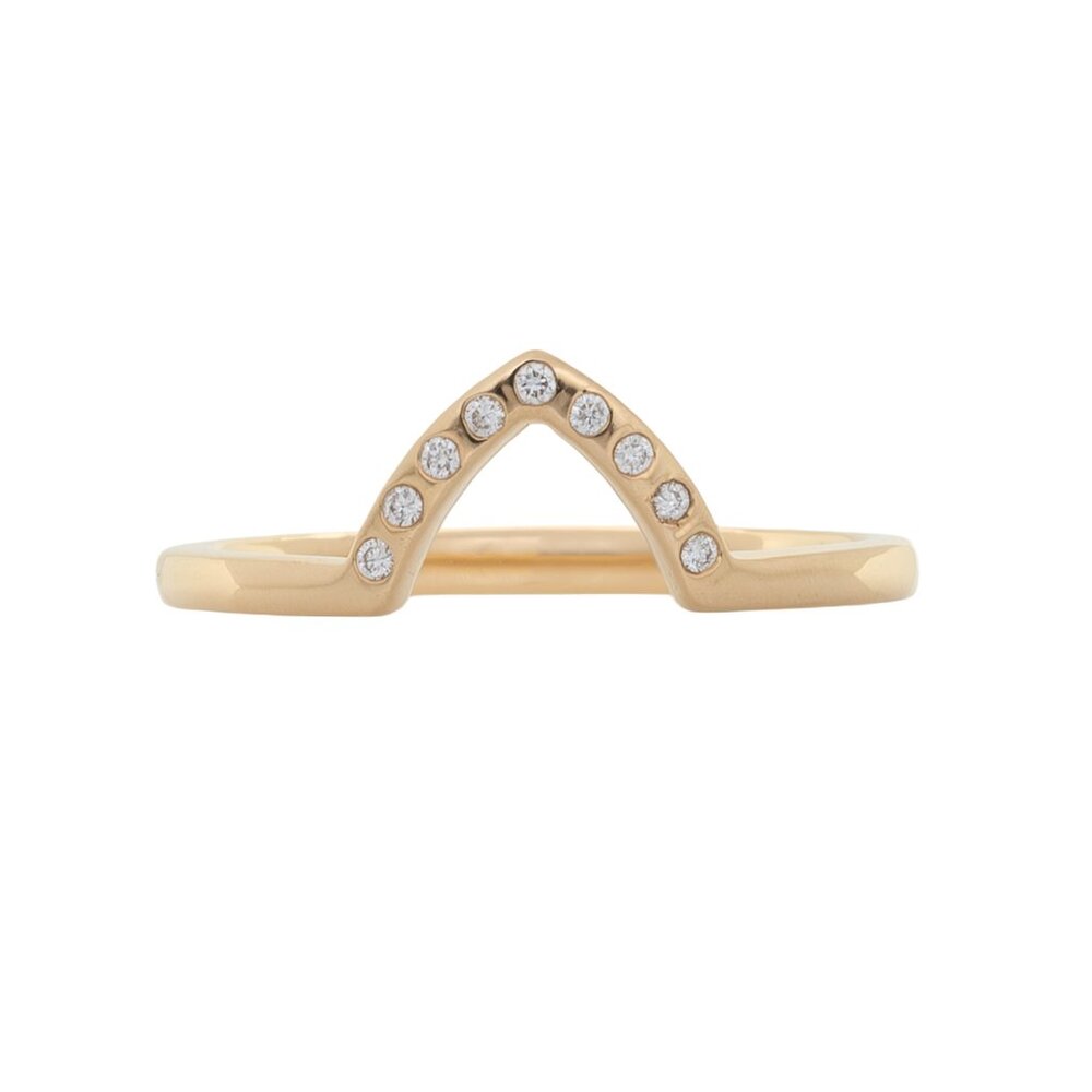 Natural Earth-Mined Diamond Band in Solid 14K Yellow Gold